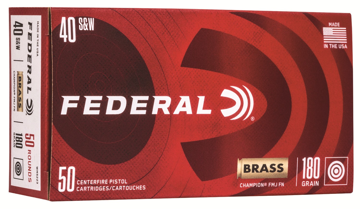 Federal 40S&W 180GR FMJ 50RDS